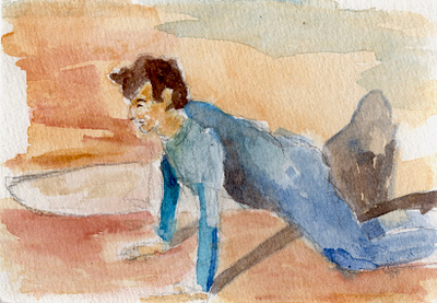 surfeur yoga III watercolor