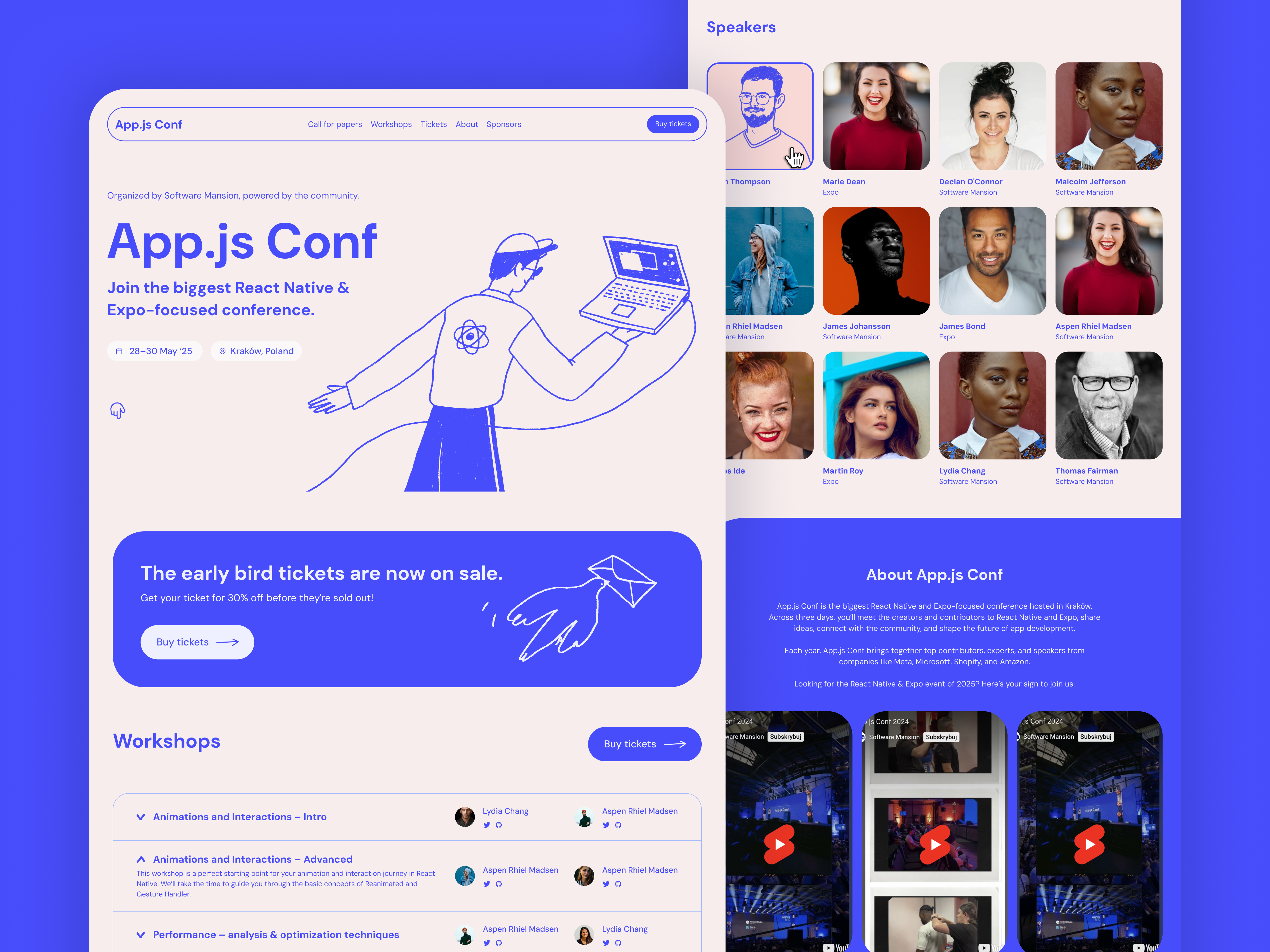 Example of App.js Conf 2025 landing page