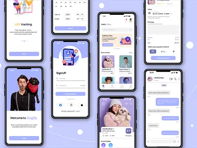 Dogify - Dog Walking App app case study design designinspiration dog walking figma mobile product design research ui user flow ux