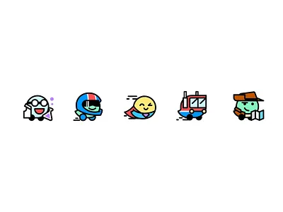 Waze animated game mood 2d after effects animation branding character driving illustration moods motion waze