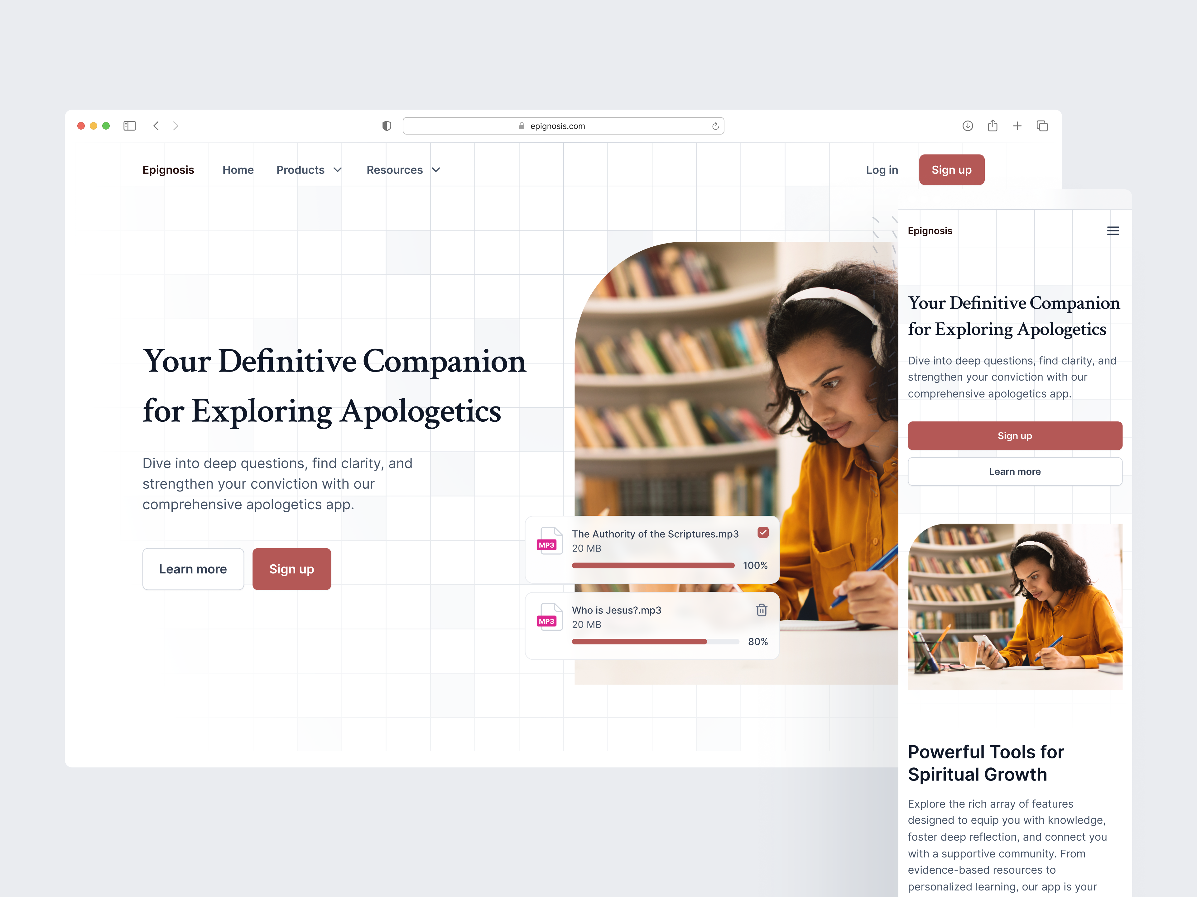Christian Apologetics App Hero Section herosection ui uiux userinterfacedesign ux