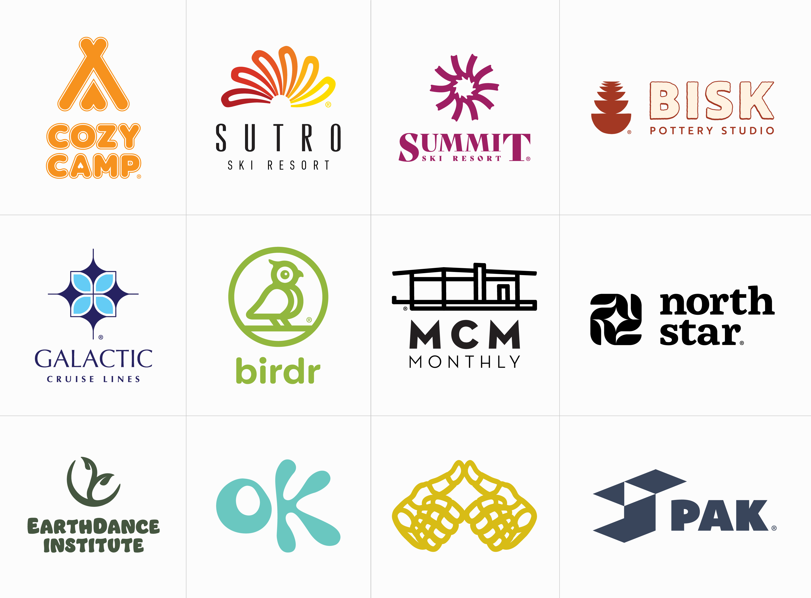 Brand identity concepts architecture brand birding logo box logo brand identity brand mark branding camping logo graphic design identity logo logo design logo farm mid century logo outdoor brand pottery logo sun logo typography vector