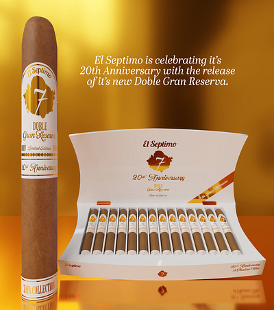 El Septimo Doble Gran Reserva 20th Anniversary Cigar 3d branding cigar cigar design design graphic design packaging product design