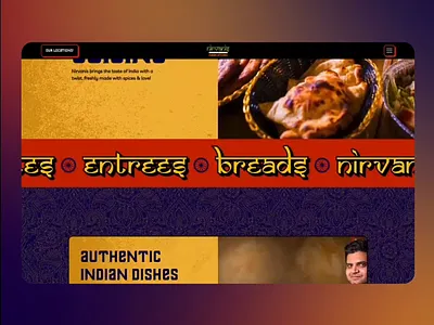 Indian Restaurant Website | nirvanisindiankitchen.com branding ethnic figma illustration indian food interaction design restaurant ux design webflow