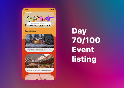 <100 day challenge> Day 70 Event listing 100daychallenge dailyui design ui ux