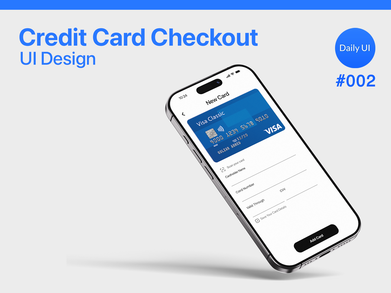 Daily UI #002 - Credit Card Checkout dailyui figmadesign moderndesign ui userexperience userinterface ux