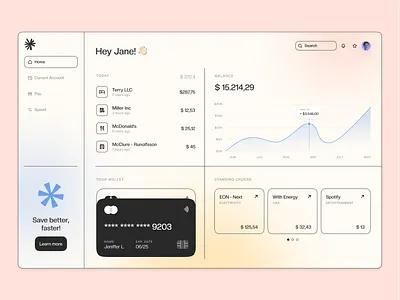 Fleur app - Desktop dashboard account bank bank account banking banking app dashboard finance financial fintech online banking personal account ui ux web banking