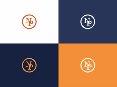 Law Office Monogram - NP attorney attorney logo blue brand design branding law office lawyer logo logo design monogram orange retro