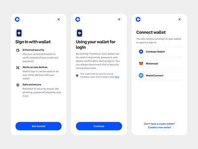 Coinbase wallet sign in coinbase connect wallet crypto product design sign in wallet