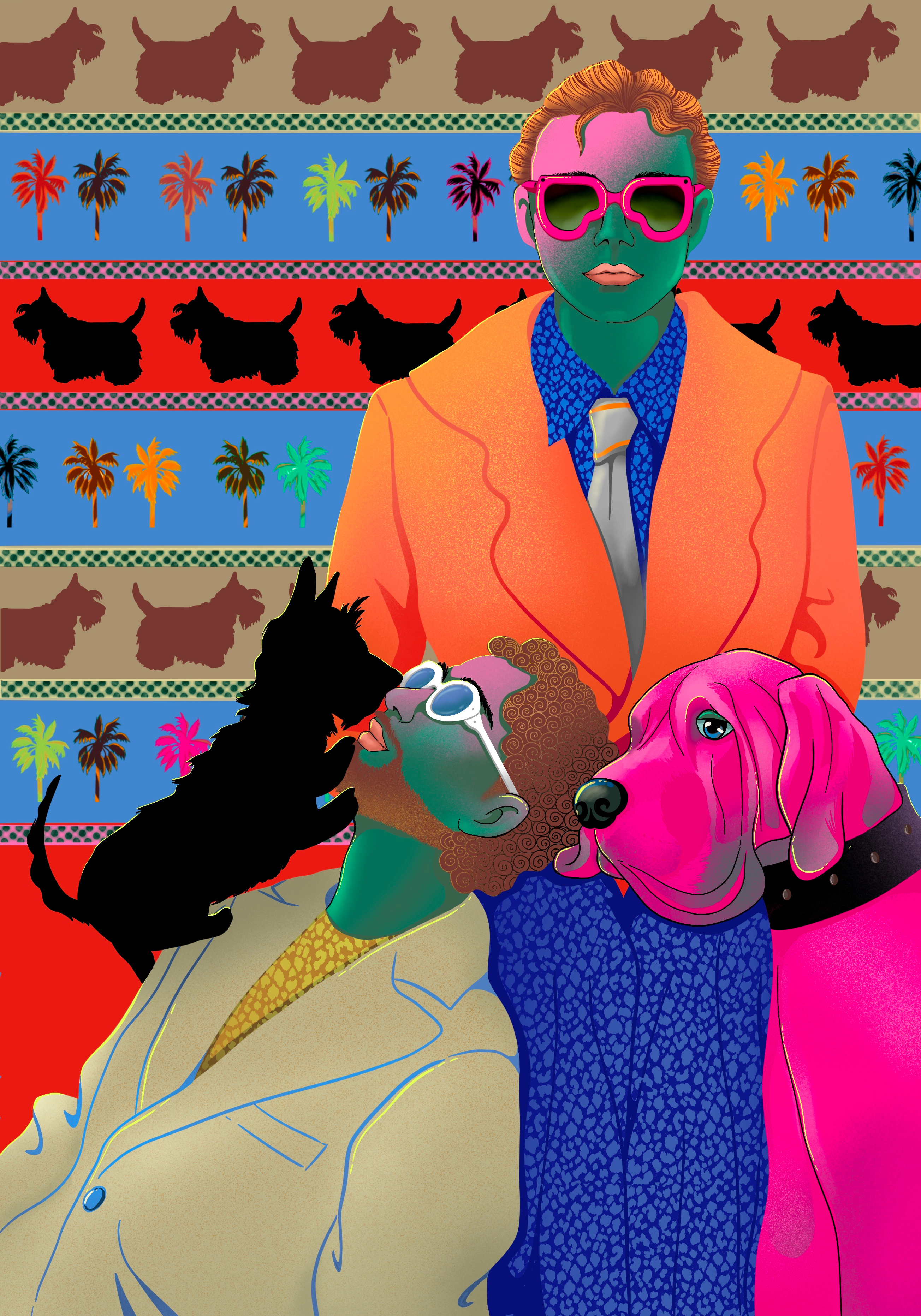 Dolce far niente adobe photoshop color design digital digital art dog fashion guy illustration male man pet