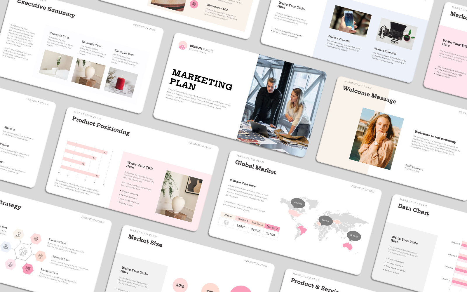 Modern Marketing Plan Presentation | Business & Startup Template marketing report