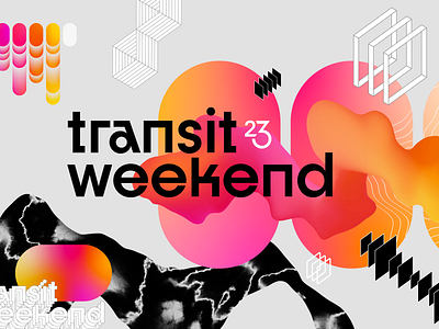 Transit Weekend 23 antidesign blend blobs branding church collage conference event geometric gradients key art magenta middle school orange organic ortho oval pill vivid