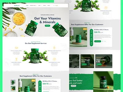 Vitamins Landing Page branding clean green health healthcare healthy herbal homepage landing page medical nature nutritionist supplement ui ux vitamins web design website