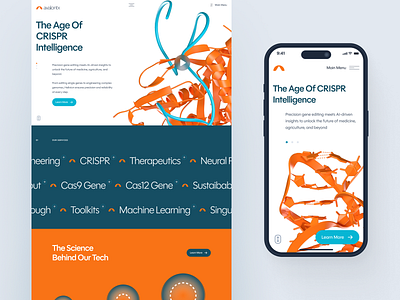 avalontx: AI CRISPR Gene Editing - Biotech Landing Page UIUX biology biotech biotech web design biotech website biotechnology clean crispr crispr website dna drug discovery drug discovery website gene editing minimal modern orange pharmaceutical precision medicine synthetic biology therapeutics therapeutics website