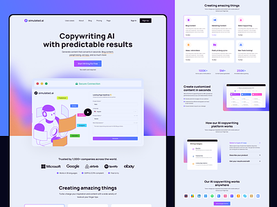 AI Copywriting Tool Website ai ai copyrighting tool copyrighting tool design home page landing landing page product design ui uihut uiux design web web design web landing webdeisgn webflow webflow designer webflow expert website design