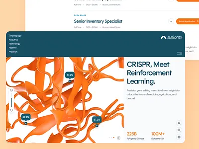 avalontx: AI CRISPR Gene Editing - Precision Medicine Platform bioengineering biotech biotech web design biotech website biotechnology clean crispr crispr website dna drug discovery drug discovery website gene editing minimal modern orange pharmaceutical precision medicine synthetic biology therapeutics therapeutics website