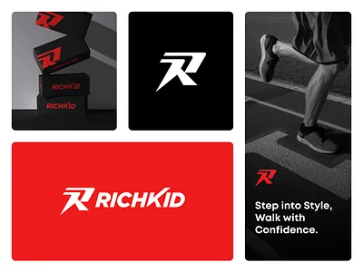 Letter R Footwear Brand activewear branding footwear graphic design logo logo design logodesign run sportswear