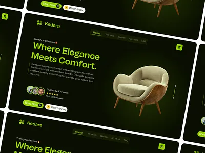 Elegance Furniture Landing Page banner chair figma furniture landing page product design web website