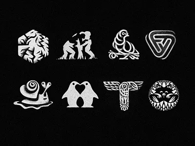 Logo Weekly Roundup #01 bitencourt bonobo branding design f heart hedgehog horse illustration inspiration logo logodesign logotype love pegasus penguin rock pigeon showcase snail toucan