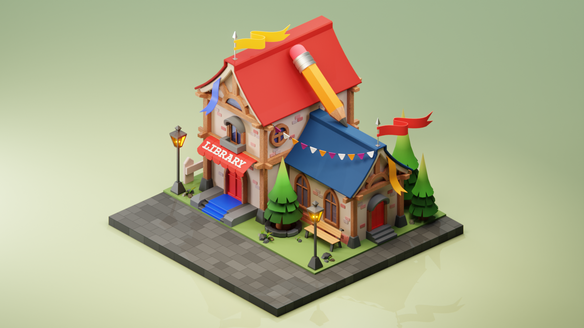 3D Isometric Library 3d architecture building cityscape game asset illustration isometric library medieval miniature