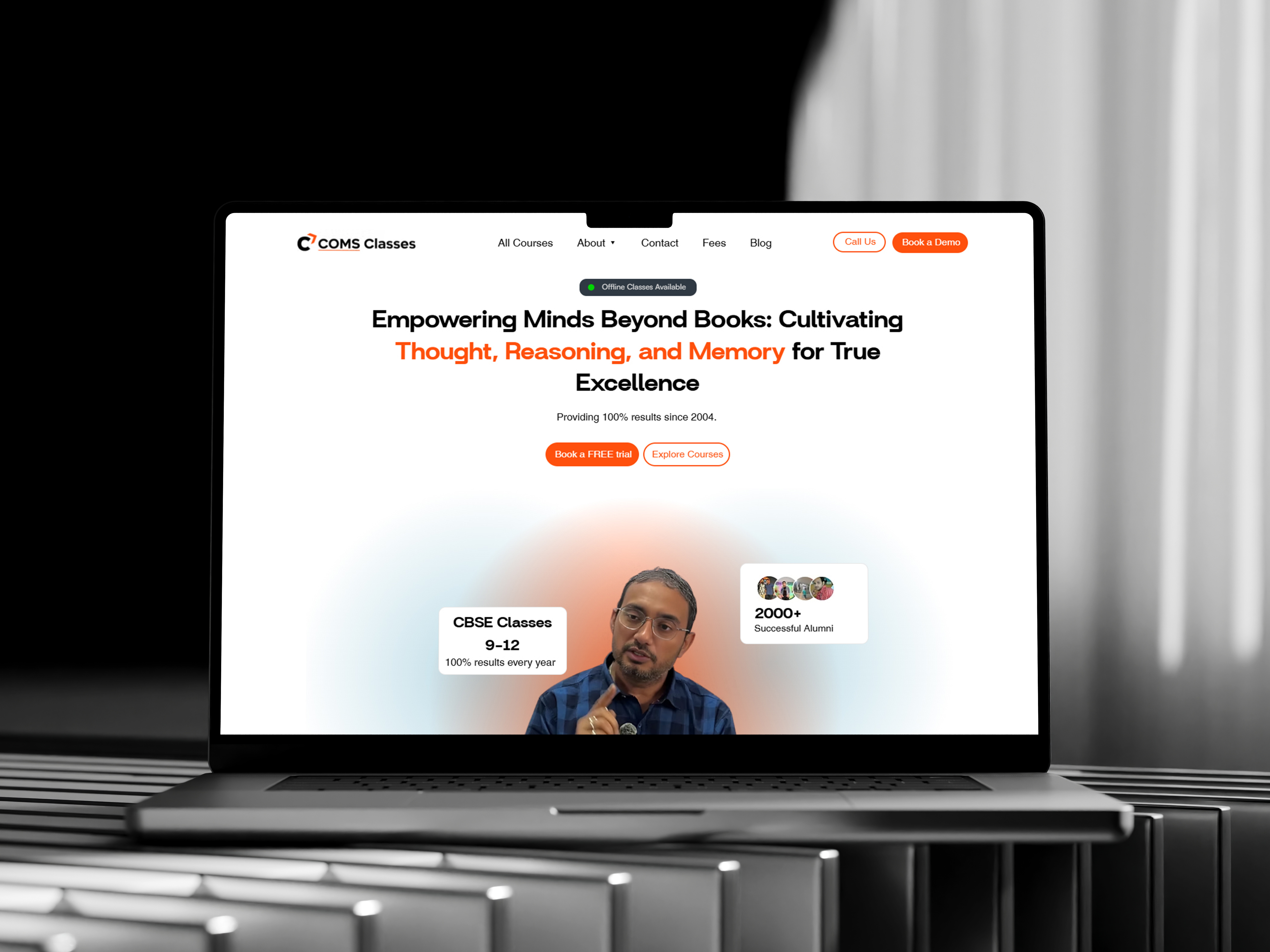 COMS Classes - Coaching Center Logo & Web Design branding coaching landing page coaching website graphic design landing page design logo ui web design website design wix wix studio wix website design