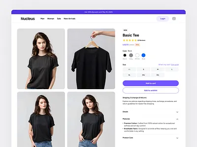 Product Detail - Nucleus UI Kit details e commerce ecommerce fashion nucleus online shop product product detail product details product page shop ui ui kit website