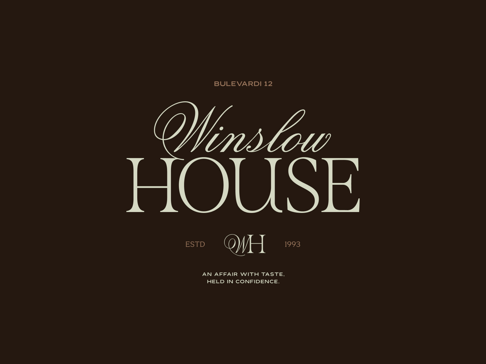 Winslow House - Visual Identity brand branding elegant elegant logo graphic design iconmark illustration logo logos luxury mark monogram old money old money logo restaurant logo vintage vintage logo
