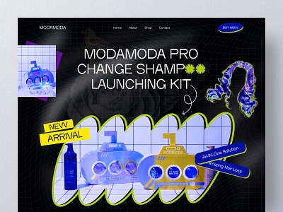 ModaModa Pro Shampoo - Hero Exploration beauty beauty clinic beauty website bodycare cosmetics cosmetics store creative haircare hero exploration minimal product salon shampoo shop skincare store typography ui ux web