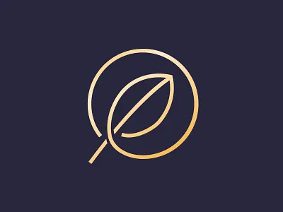 100% organic leaf lineear logo minimalistic nature organic