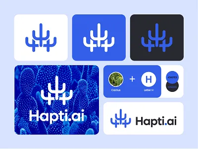 Letter H Cactus Logo Design, artificial logo ai ai startup logo artificial intelligence artificial logo automation bot logo brand identity branding cactus cactus logo futuristic logo design logo designer logofolio logotype modern logo nft robotics software technology