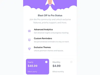 Subscribe page mobile app ui