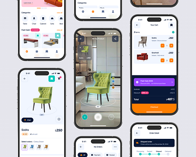 KASA - Furniture Ecommerce Mobile App animation app ecommerce figma furniture gumroad ios mobile payment resource shop template ui ui kit ui8 ux