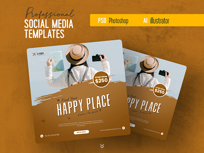 Travel Social Media Banner Post Template template