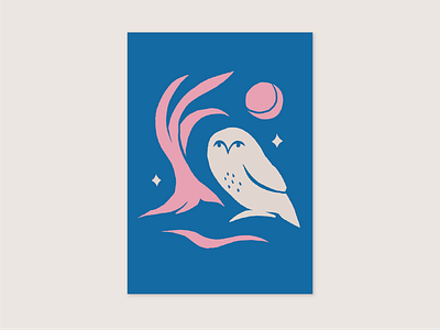 Holiday Card - Owl art direction branding cosmic design illustration logo midcentury minimal packaging