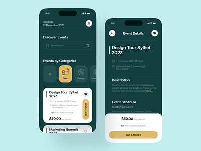 Event Ticket Booking Mobile App Design app design conference entertainment event event management event plannner festival find event managing map meetup mobile app music schedule show ticket ticket app tour ui design ui ux