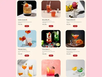 Cocktail Menu #DailyUI app branding design graphic design illustration logo typography ui ux vector