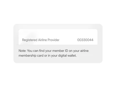 Airline Member ID Tooltip airline black card clarity clean flight gradient grayscale helper tooltip wallet white