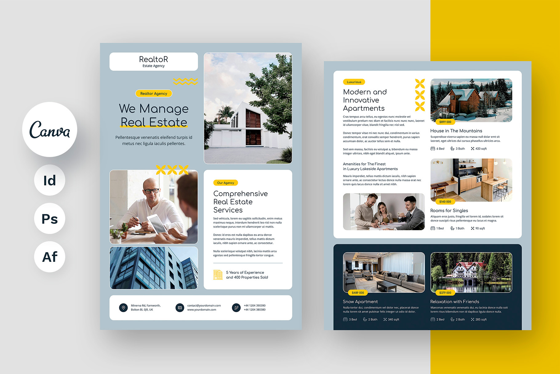 Realtor Estate Agency Flyer Canva Photoshop Templates agent marketing canva design canva designer canva template digital product estate agency estate agent etsy shop flyer for realtor flyer template graphic designer indesign template photoshop template print template property flyer template real estate agency real estate agent real estate flyer realtor marketing