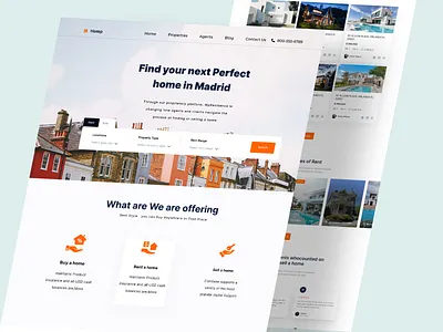 Real Estate Website UI apartement architecture building home house landing page madrid properties property real estate real estate agency real estate website realestate residence spain ui ux web design website design