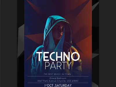 POSTER adobe design gradient graphic design illustrator party poster tech unique vector yellow