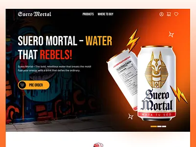 Suero Mortal | Energy Drink Landing Page UIUX Design branding energy drink figma landing page ui ui design uiux ux website design website ui
