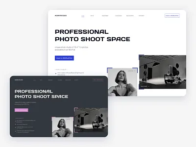 Modern Photo Studio Сoncept concept home page photo photography shoot space ui web design
