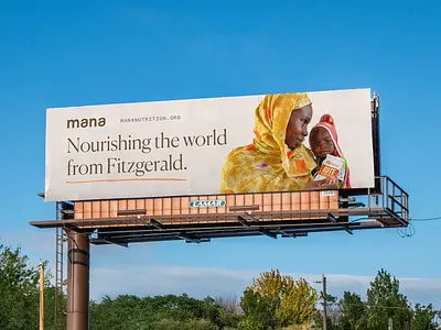 Billboard for Mana 1504 alabama billboard birmingham brand branding child design fitzgerald georgia hunger malnutrition mana mother peanuts print scribble social impact