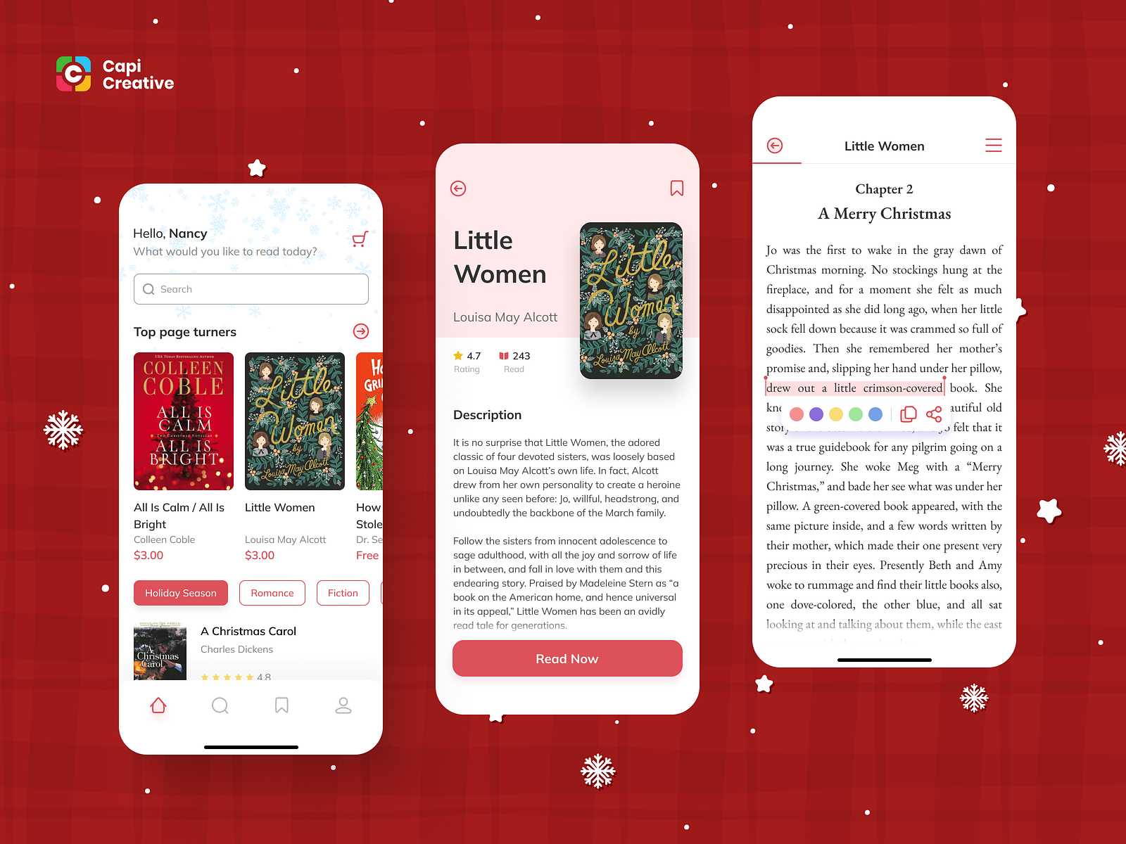 EBook App Mobile App UI Design Concept by Capi Product on Dribbble