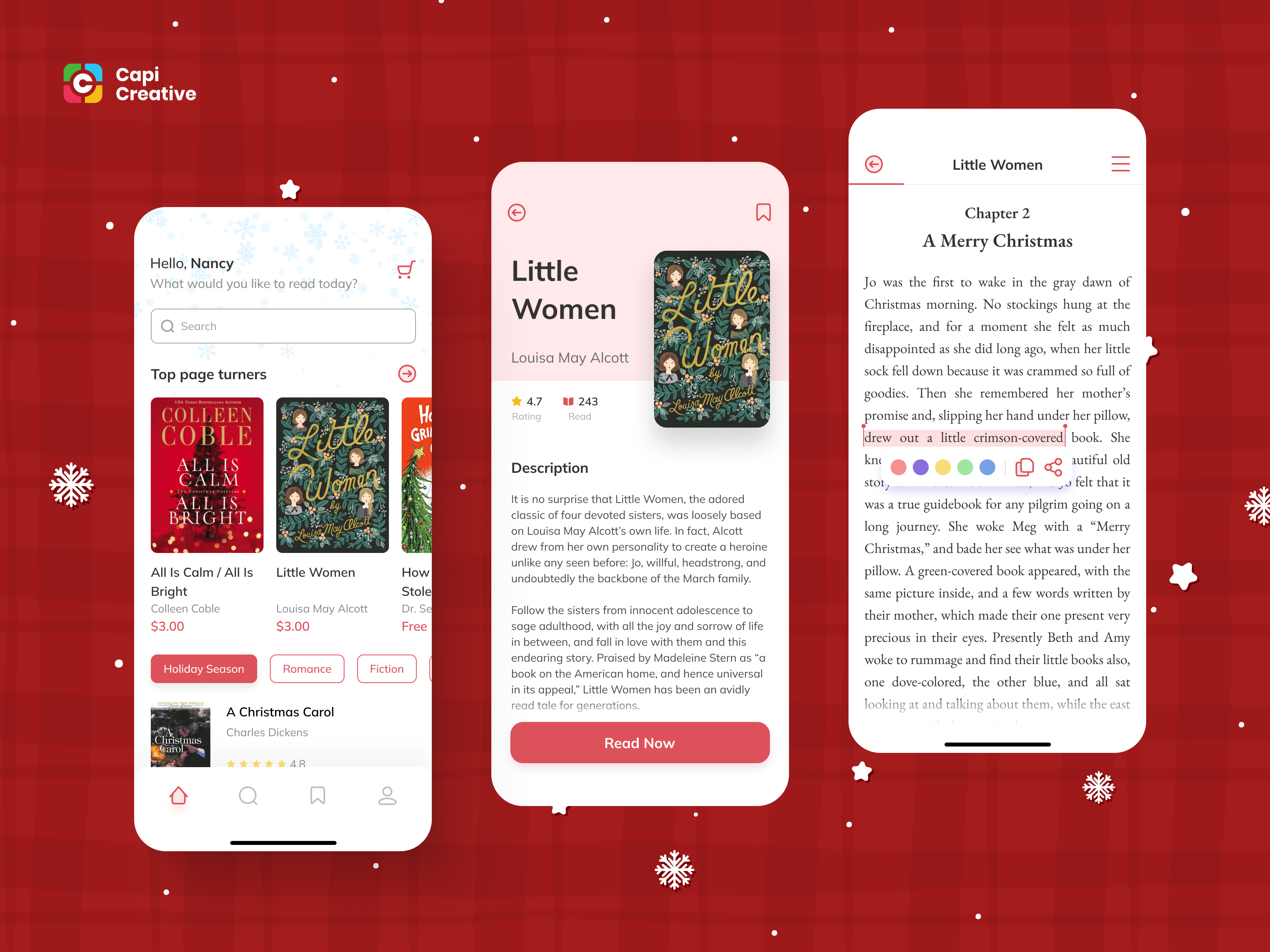 E-Book App- Mobile App UI Design Concept by Capi Product on Dribbble