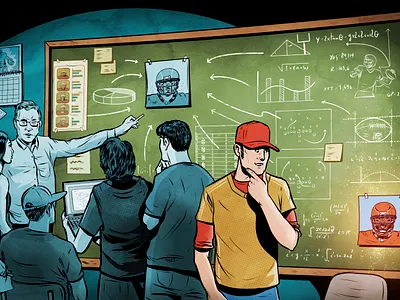 ESPN Fantasy Football special comic comics digital editorial illustration ink sports