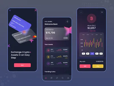 Cryptocurrency App Design app app design bank banking crypto crypto app cryptocurrency cryptocurrency app currency currency app digital agency digital bank mobile app money money transfer money transfer app ui design ux design wallet wallet app