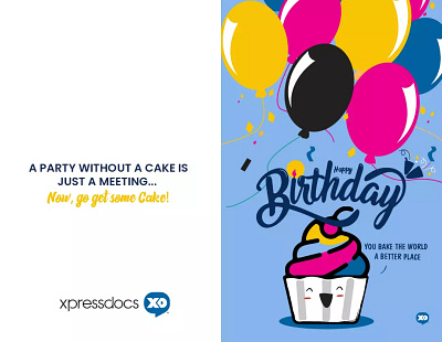 Happy Birthday balloons birthday birthday card branding design downsign funny happy birthday humor pun sam omo witty xpressdocs