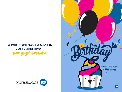 Happy Birthday balloons birthday birthday card branding design downsign funny happy birthday humor pun sam omo witty xpressdocs