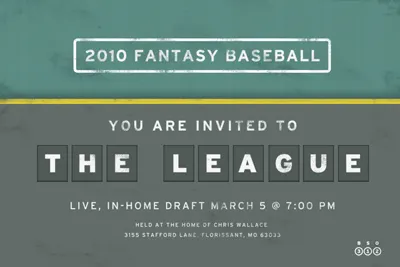 Fantasy Baseball Invite 4x6 baseball home run invitation print
